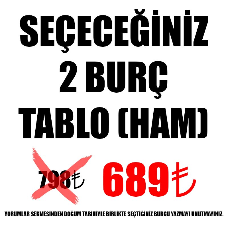 2'Lİ SET BURÇ TABLO (HAM)