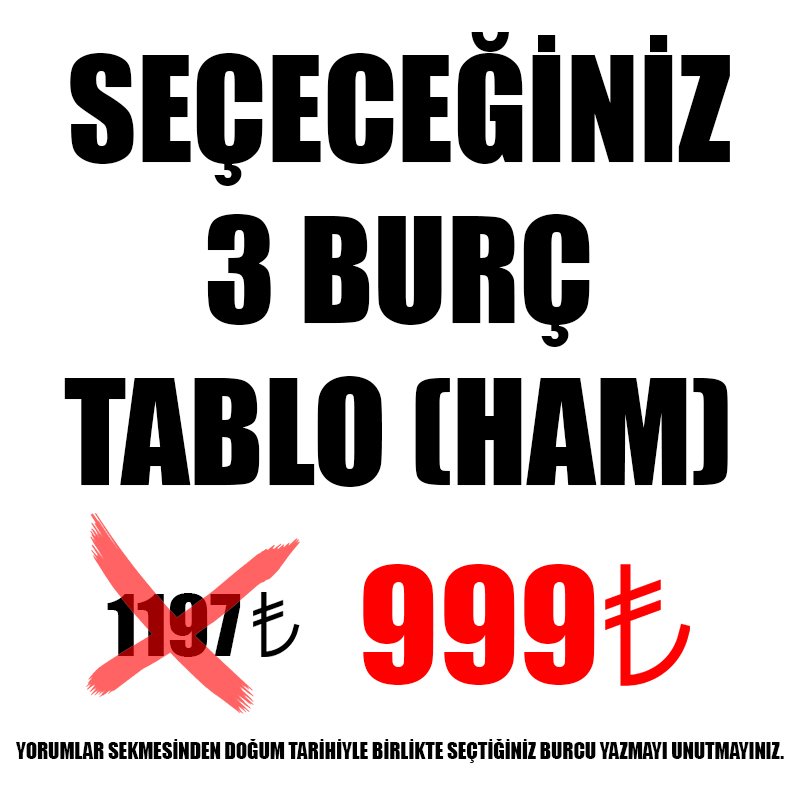 3'LÜ SET BURÇ TABLO (HAM)